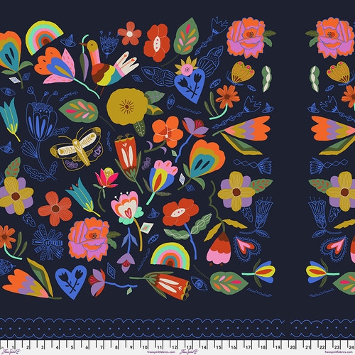 Baumwolle Patchwork - Carolyn Gavin Stoffe - Harmony - Blue Magic - Panel